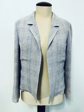 Chanel Blue And Cream Vintage tweed Jacket